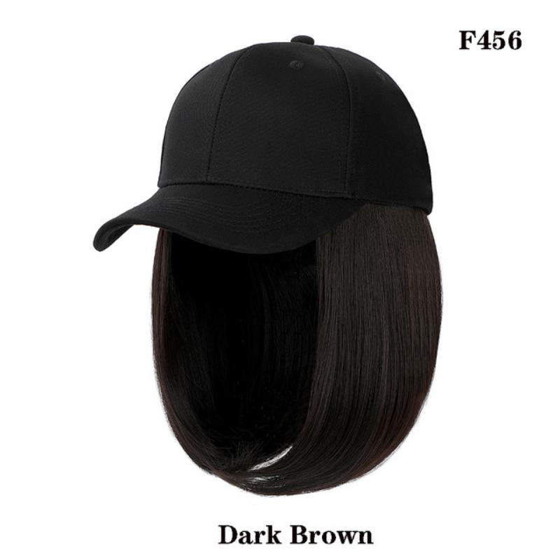 Damen Bob Perückenkappe mit Schirmmütze, All-in-One Kurzhaar Baseballkappe Perücke, Ganzjahres Universelles Vollkopf Synthetisches Haarteil für Tägliche Mode