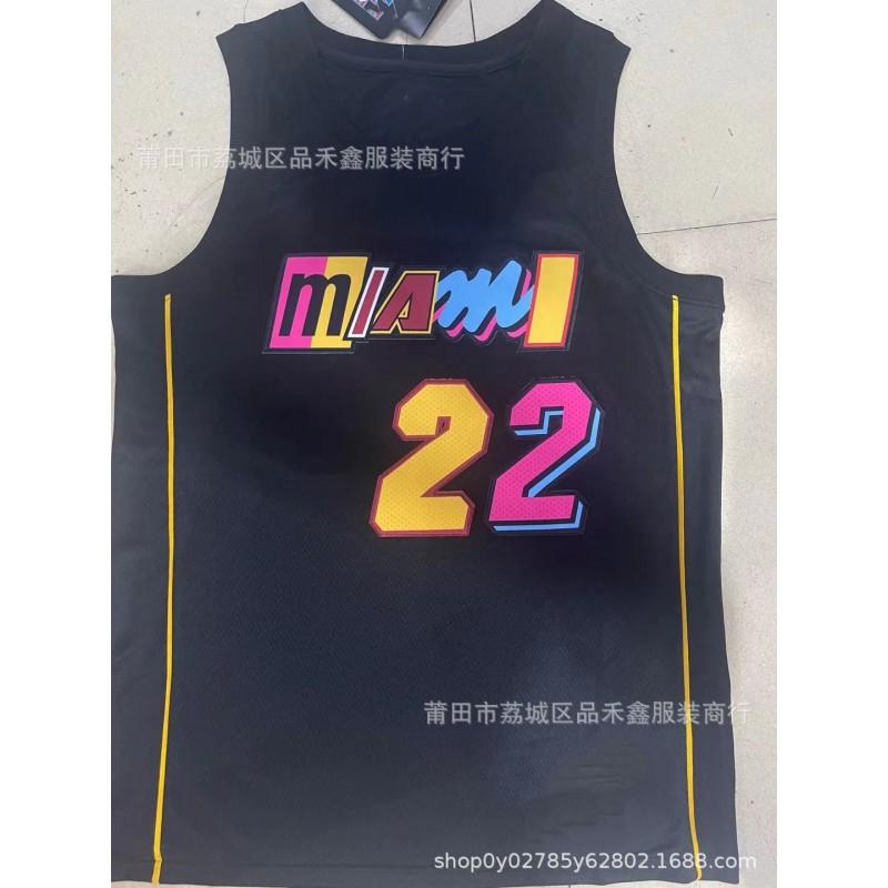 Maglia da Basket Miami Heat Uomo Donna Cotone Cucita Uniforme Squadra NBA Butler Wade Herro City Edition