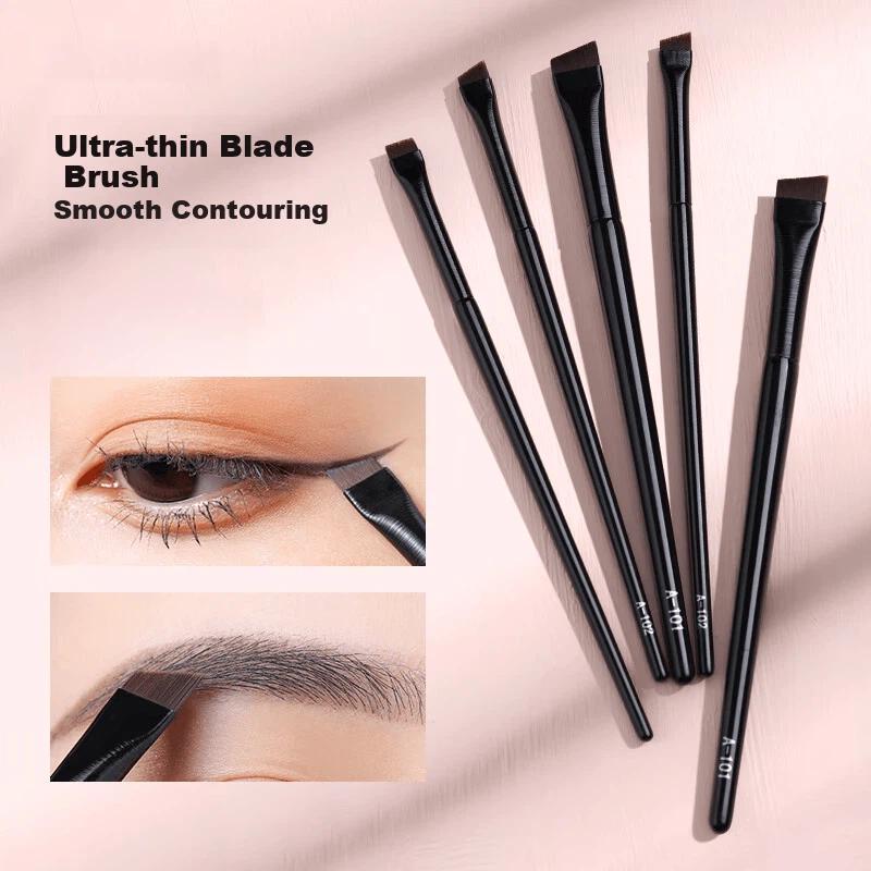 GOOOD (3 Pack) Klingen-Eyeliner-Pinselset, Make-up-Pinsel A102+A101+A103, Flacher abgewinkelter Augenbrauenpinsel, Concealer-Auftrag