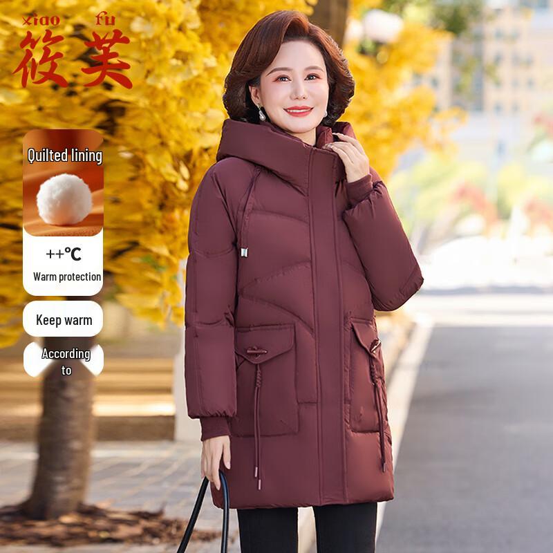 

Women s Mid-Length Hooded Padded Winter Coat 3XL (145-160 lbs)