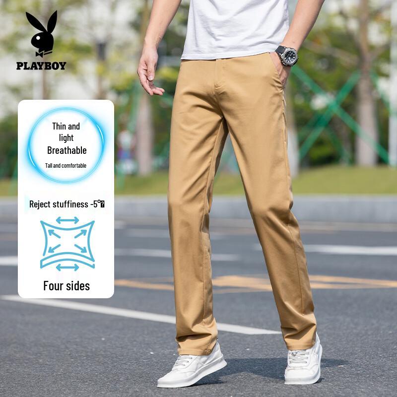 PLAYBOY Men s Lightweight Breathable Anti-Wrinkle Casual Pants 40