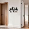 Charming Forest Design Key Storage Rack Wall-mounted Black Entry Wall Key Hook Metal Wall Hanging Rack For Storing Keys