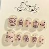 Little Red Book Kids' Cartoon Nail Stickers - Fun Cat & Dog Graffiti Line Designs