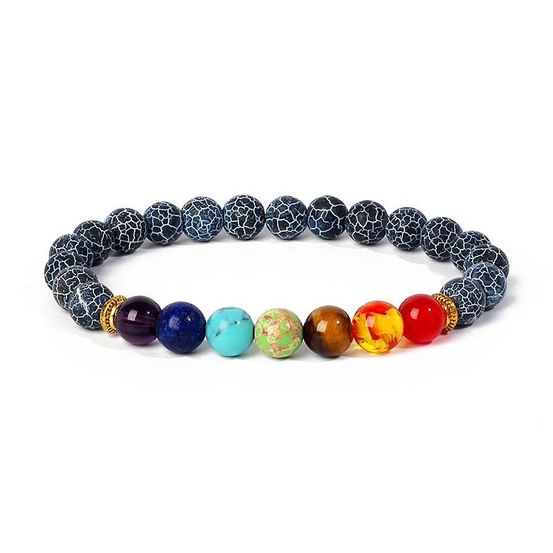 7 Chakra Diffuser Bracelets Men Women Natural Lava Stone Crystal Healing Anxiety Jewelry Mandala Yoga Meditation Bracelet Gift