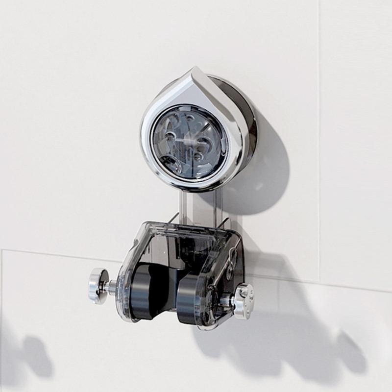 Removable Shower Head Holder with Suction Cup Design Adjustable 70° Downwards Easy Install for Bathroom Tile or Glass