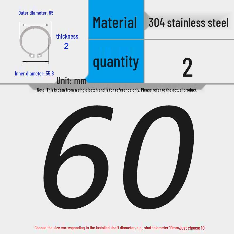 304 Stainless Steel Snap Ring for 3-200 Bearing