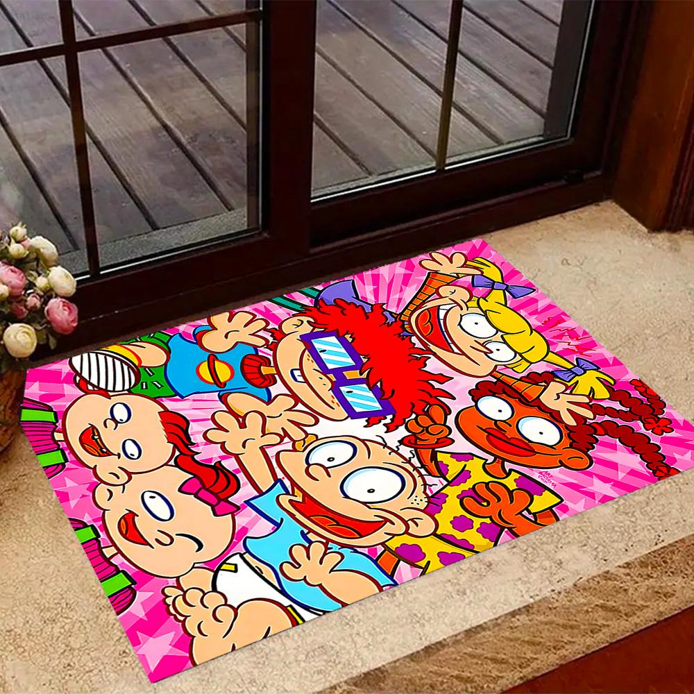 Rugrats: Playtime Chaos Themed Anti-Slip Rugs - Polyester Home Decor, Suitable for Bedrooms, Living Rooms, Doorways, Studios, and Decorations