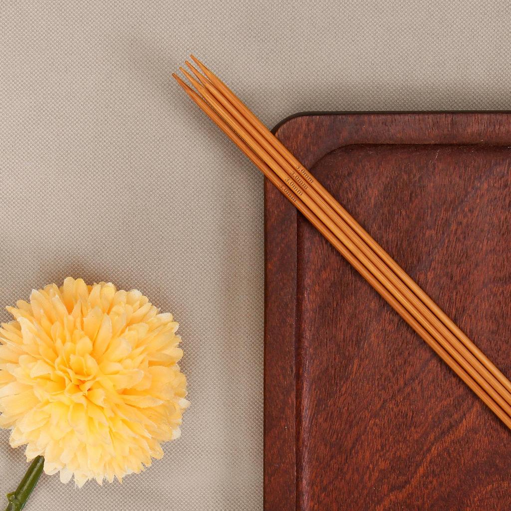 Bambus Stricknadeln Set - Gerade Handgefertigte Werkzeuge zum Stricken von Schals & Puppen