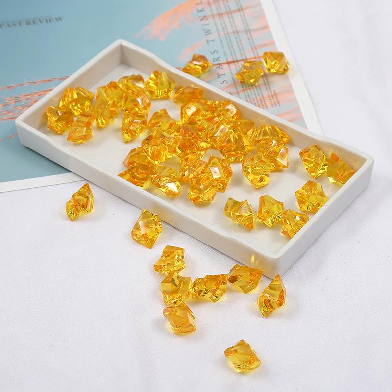 Acrylic Simulation Ice Cubes: Crushed Fake Ice, Transparent Decorative Gemstone Toys for Children 11*14mm (Approx. 820 pcs) оранжевый
