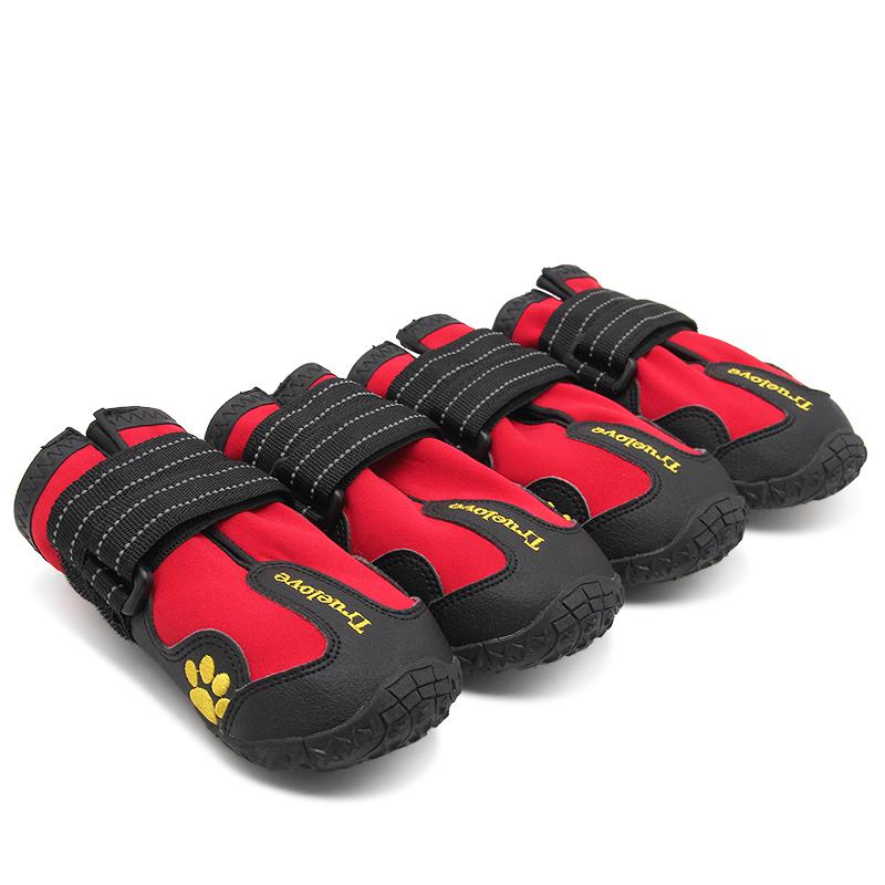 Truelove Scarpe per Cani Impermeabili Stivali Caldi Suola Antiscivolo in TPR Calzature da Neve Protezione Piedi 4pz Scarpe per Animali Domestici per Camminare, Viaggiare