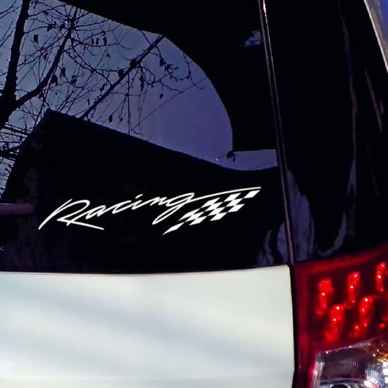 Racing Letter Flag Car Styling Decorative Sticker Reflective Motorcycle Decal