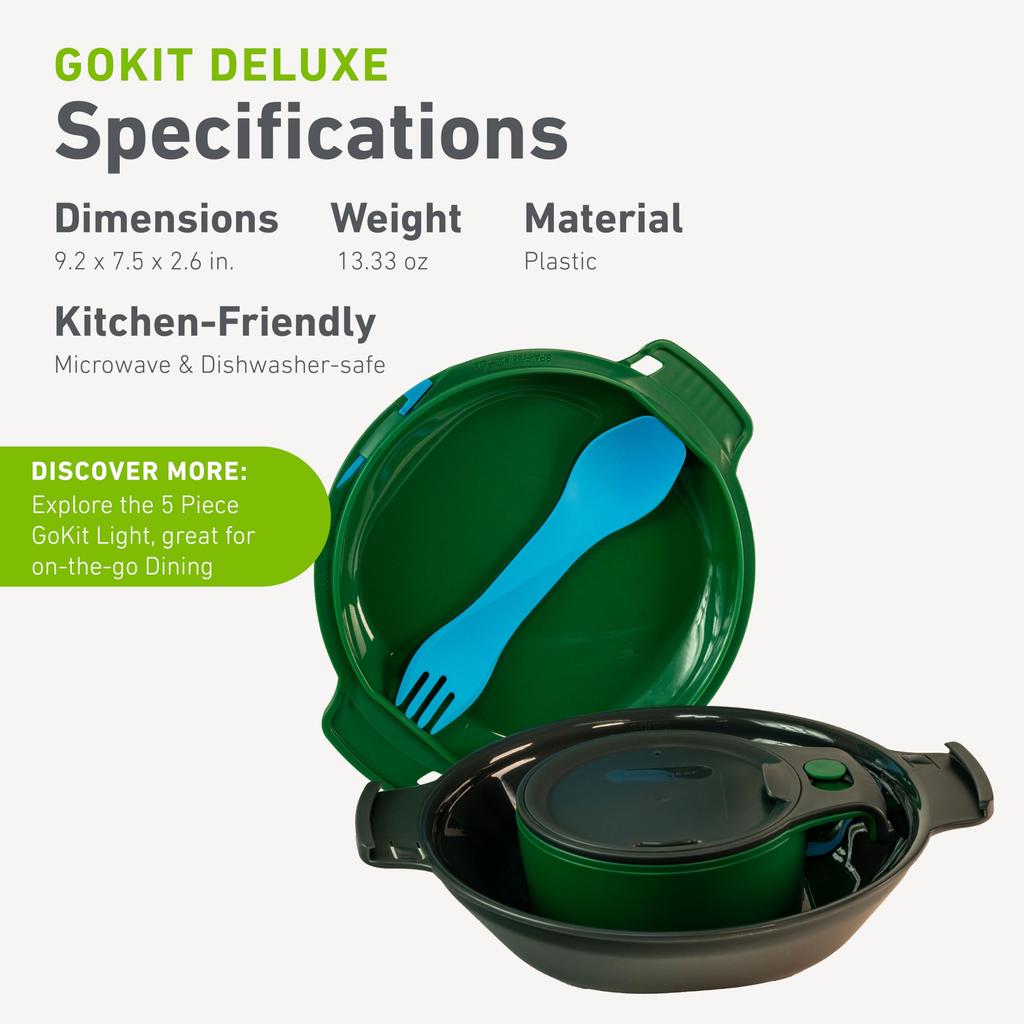 Humangear GoKit 7 Tools Lehká sada Camping Mess Kit s přenosným izolovaným campingovým náčiním a párátky Perfektní pro kempování na cestách Deluxe