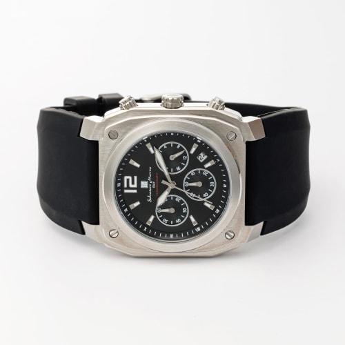 Salvatore Marra Men's Chronograph Business Analog Quartz Watch, Black with Cross, SSBK