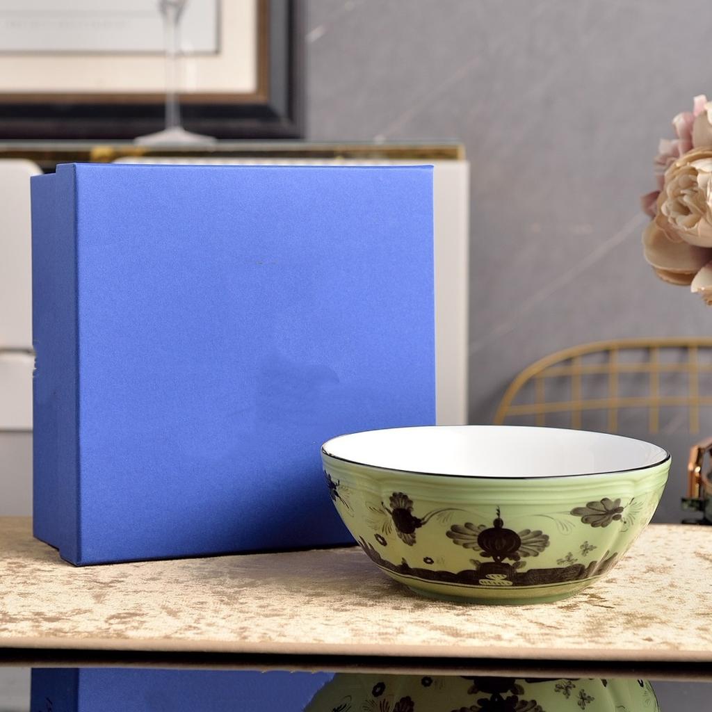 European Plant Pattern Relief Eco-Friendly Customized Bone China 6.75inch Bowl Set