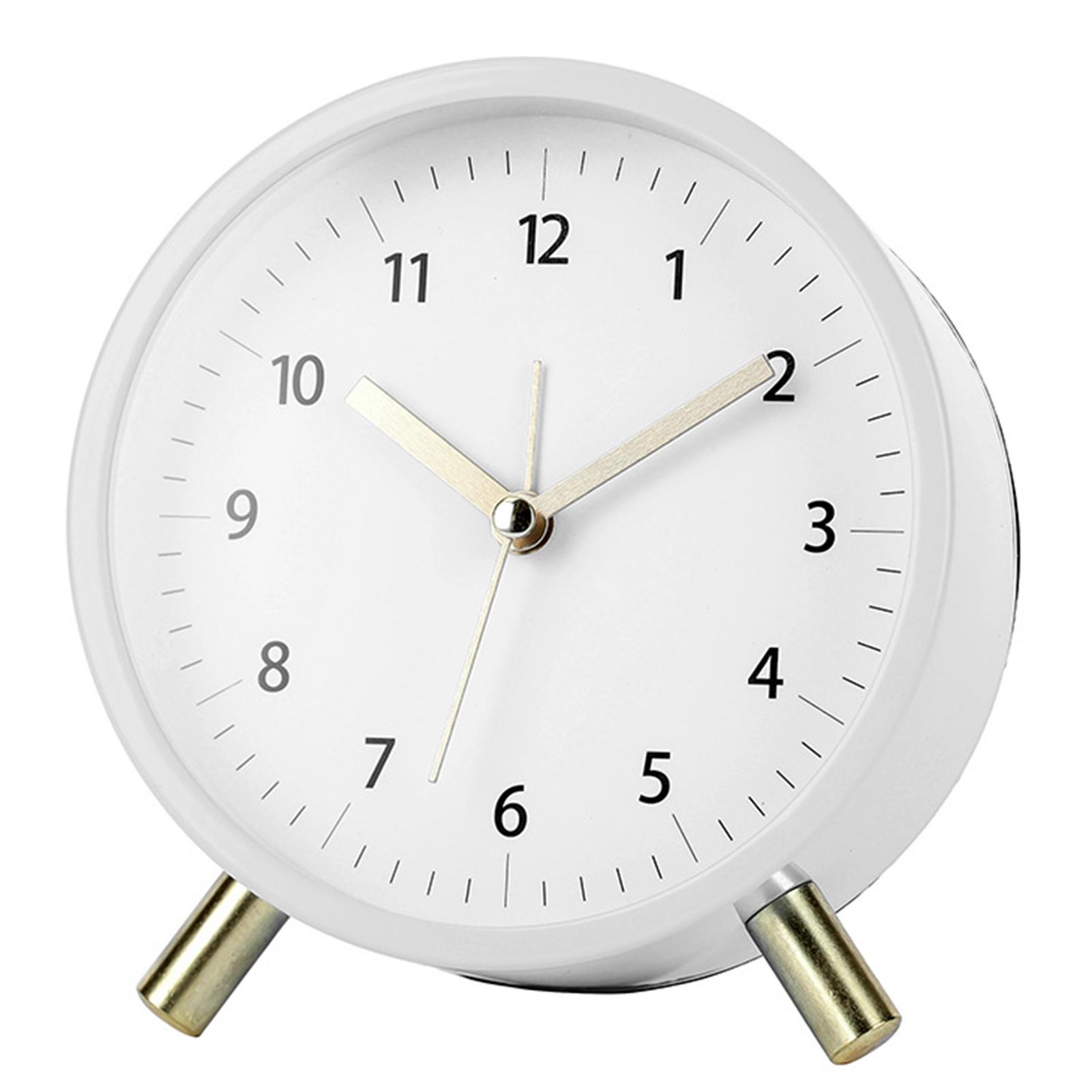 

Nordic Silent Clock Minimalist Style Round Analog Clocks Soft Backlight At Your Fingertips Desktop Retro Alarm Clock білий