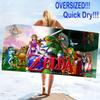 Game Legend of Zelda Print Beach Towel, Large Soft Quick Dry Towel for Beach Camping Swimming