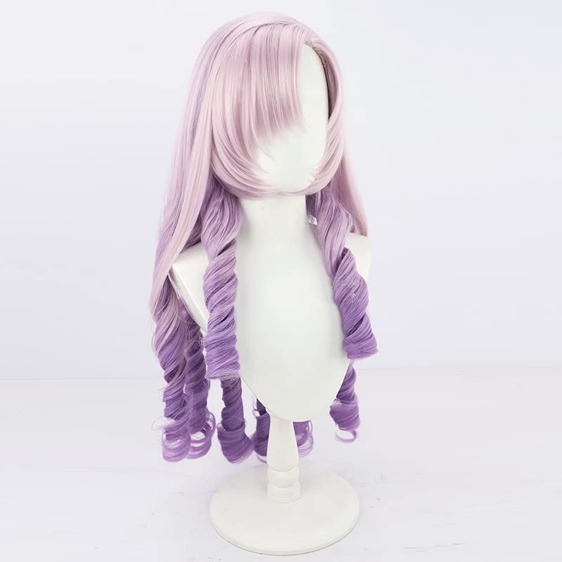 Cosplay Wig, Ichiman Tenhara Salome, Long Curly Purple Gradient, Heat-Resistant Wig, Perfect for Cosplay, Photoshoots, and Festivals