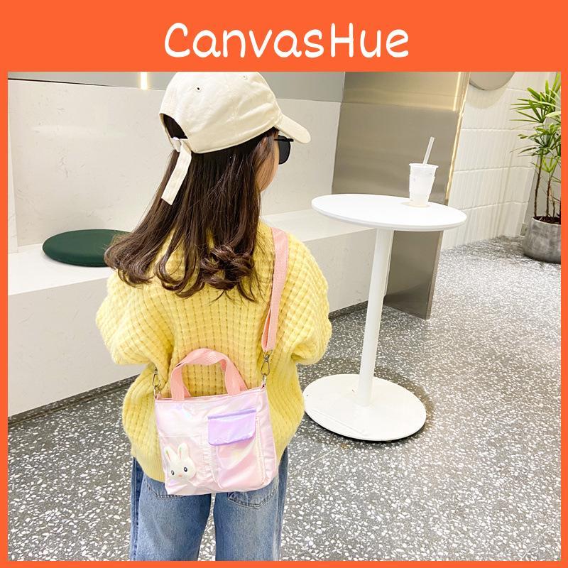 Color One Children Shoulder Handheld Diagonal Cross Bag With Rabbit Decor