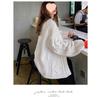 Plus Size Korean Style Loose Cable Knit Cardigan Coat - Women's Spring/Summer Fashion