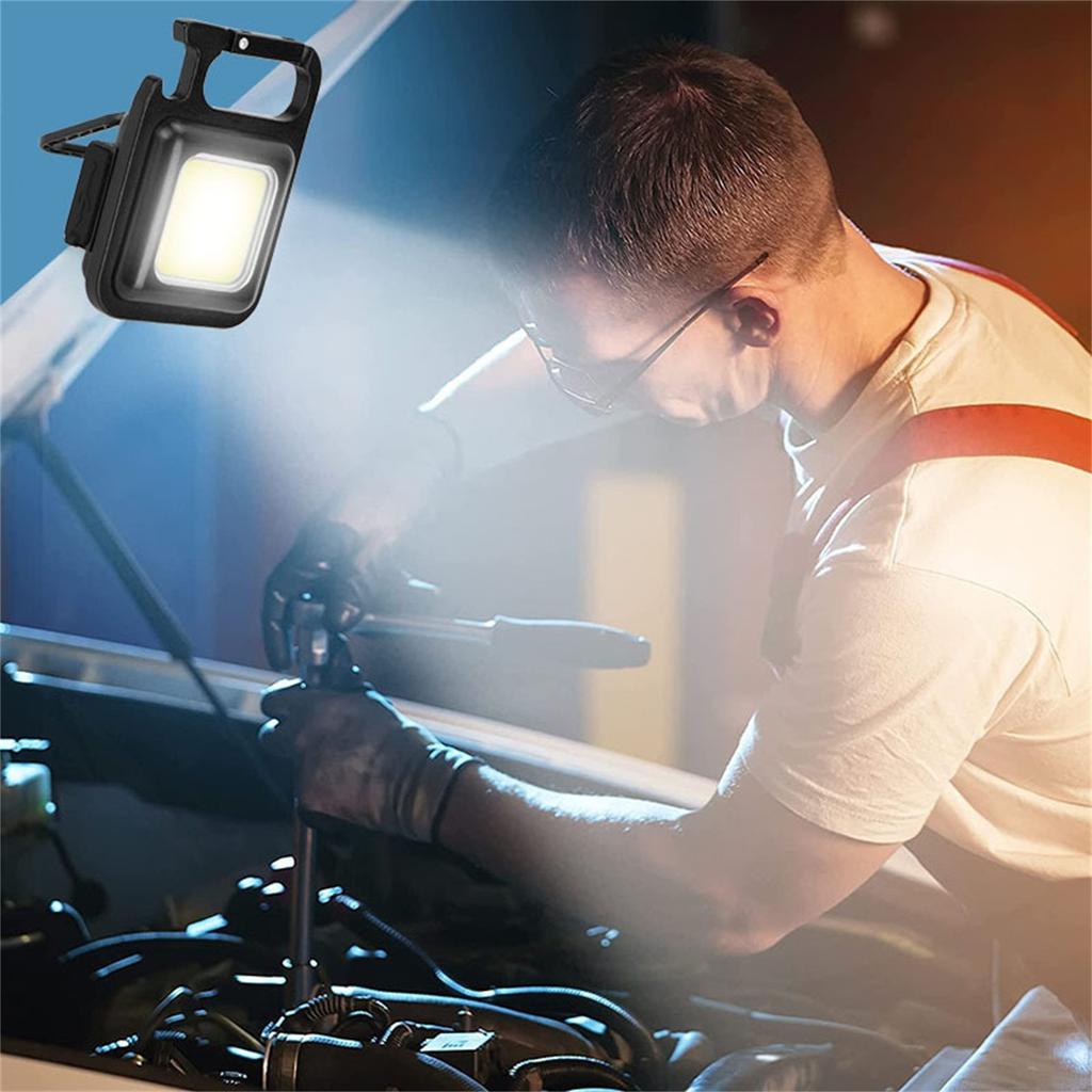 Small COB Flashlight 800Lumens Bright Rechargeable Keychain  Flashlights Portable Pocket Light For Outdoor