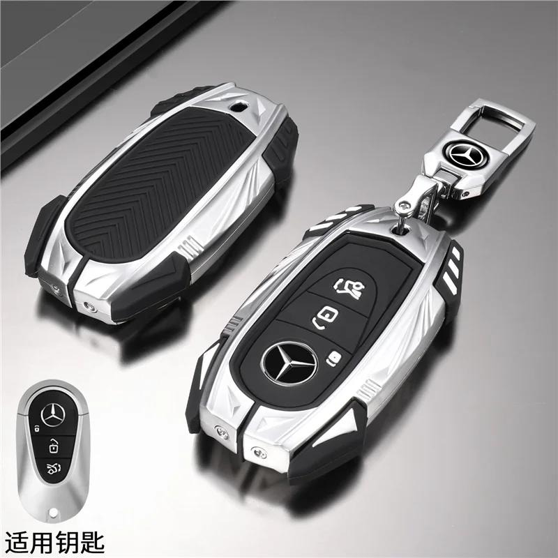 Autoschlüsselhülle für Mercedes-Benz A B C E G S-Klasse CLA CLS GLA GLB GLC GLE GLS EQA EQB EQC 3 Tasten Auto Zubehör