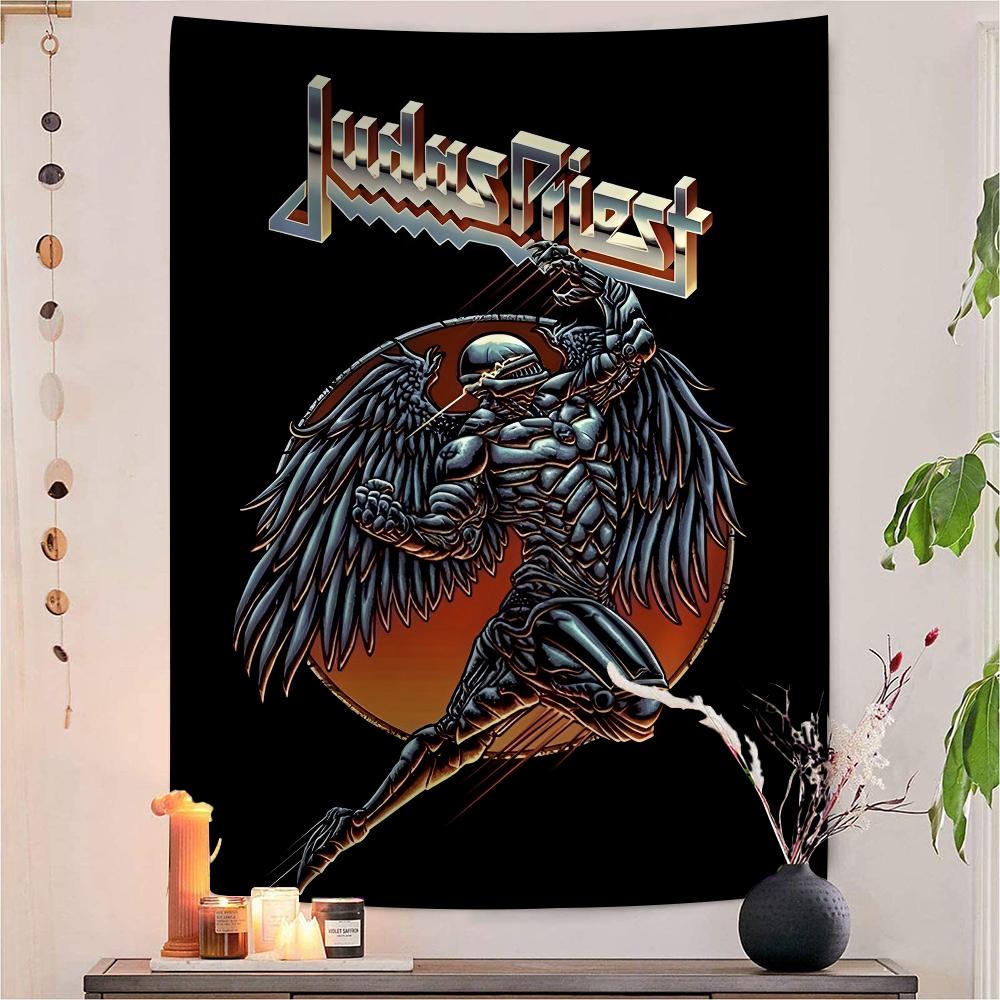 Rock Band Judas Priest Invincible Colorful Tapestry Wall Hanging Hippie Flower Wall Carpets Dorm Decor Wall Art Decor