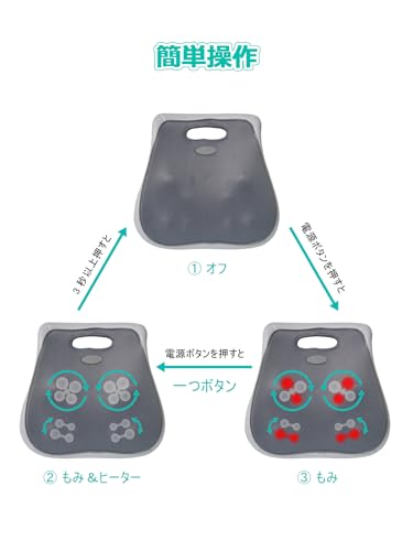 oCuZen Back Massage Cushion [Medically Certified] Lower Back Massager with Heated Seat, Perfect for Relieving Stress in the Shoulders, Back, Hips, Cal