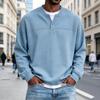 Men's V-Neck Corduroy Two-Piece Pullover Wool Sweater Color Knit Casual Top