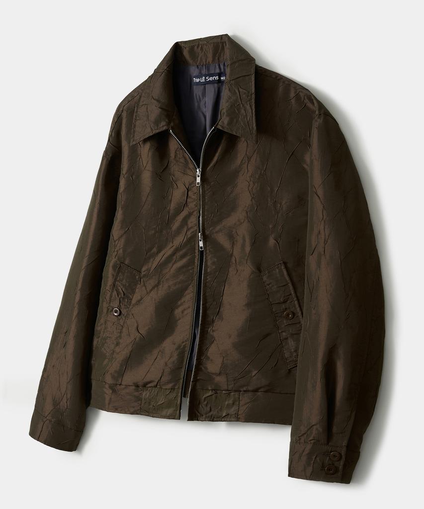 Trip Le Sens Pleated Crop Blouson_Black