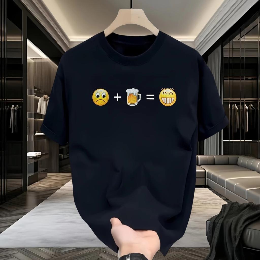 Summer Round Neck Cartoon Printed Short-sleeved T-shirt for Men and Women Couples American Simple Street Versatile