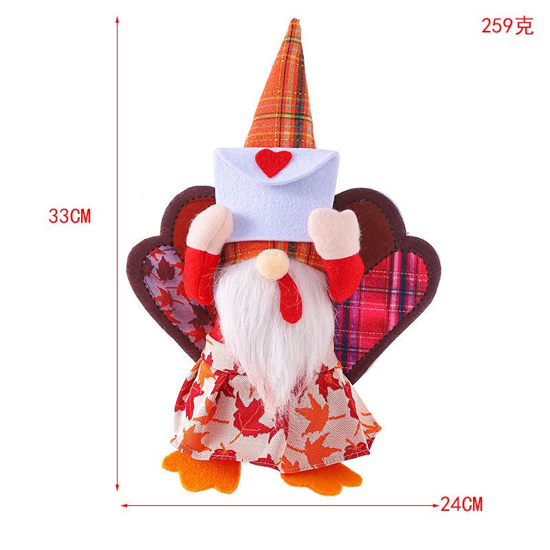Thanksgiving Turkey Old Man Doll Decoration Cute Courtship Faceless Doll Autumn Color Home Holiday Decoration