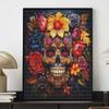 Halloween 5D DIY Diamond Art Painting Kit Floral Skull Home Wall Decor Handmade Gift for Art Crafts Lovers and Stunning Holiday Display