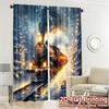 2pcs,Curtains Christmas train festive gifts Popular Popular Curtain Durable Polyester Curtains Decorations Use for Bedroom &
