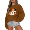 Women's Casual Fashion Round Neck Long Sleeve Halloween Printed Sweatshirt