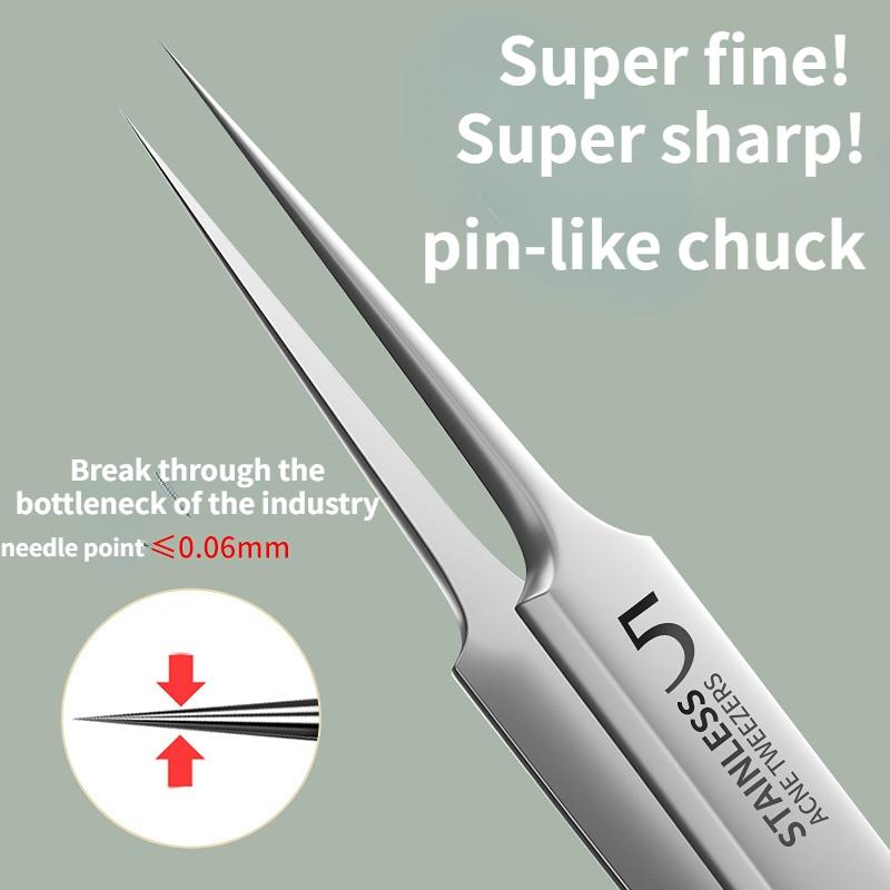 No. 5 Cell Acne Blackhead Clip Tweezers Ultra-fine Scraping and Closing Artifact Acne Needle Beauty Salon Special Tool