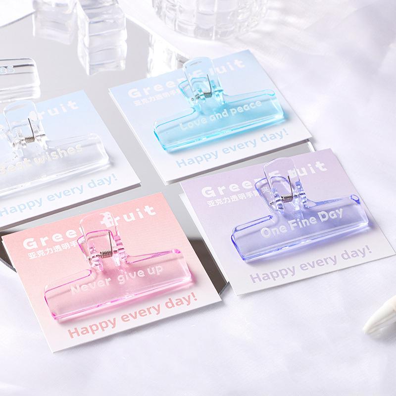 Simplicity Paper Clip Transparent Visible Acrylic Clip Scrapbook Sticker Storage Clip Student Supplies Lovely Stationery