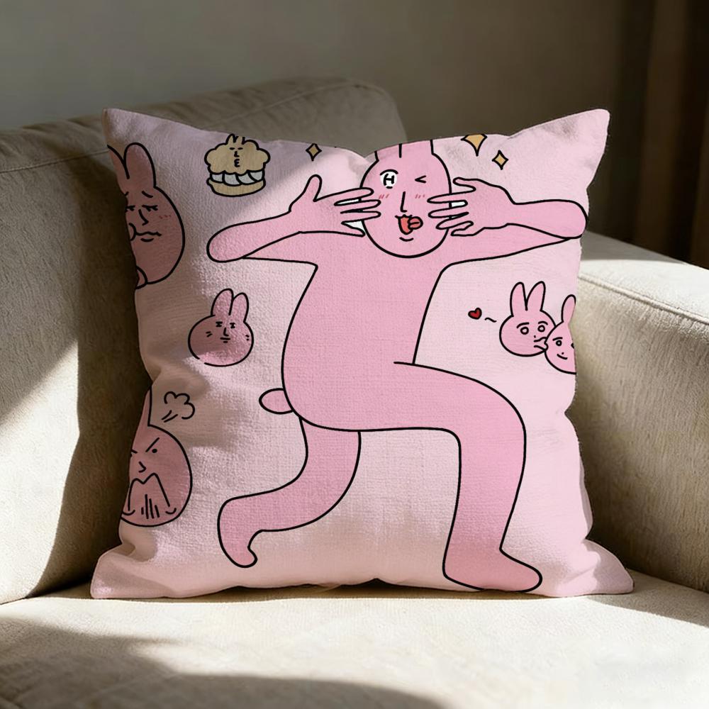 My Friend Rrabbit Cute Pillow Case Pillowcase Doublesided Printed Sofa Cushion Bedroom Headboard Pillow
