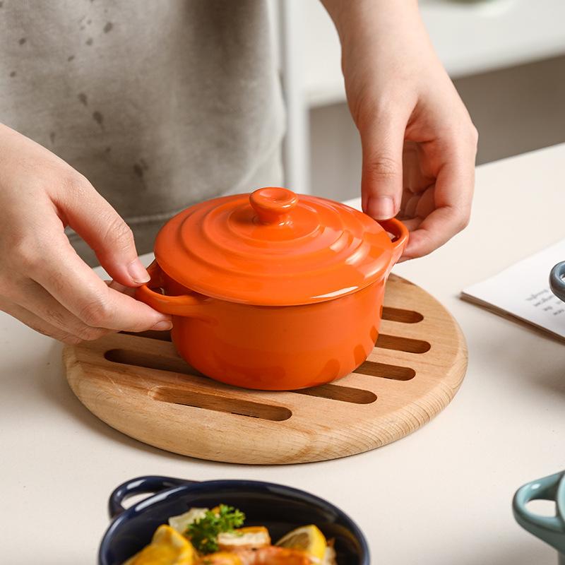 Water Separated Stewing Cup Light Luxury Ceramic Double Ear Stewing Pot with Lid Household Special Bowl