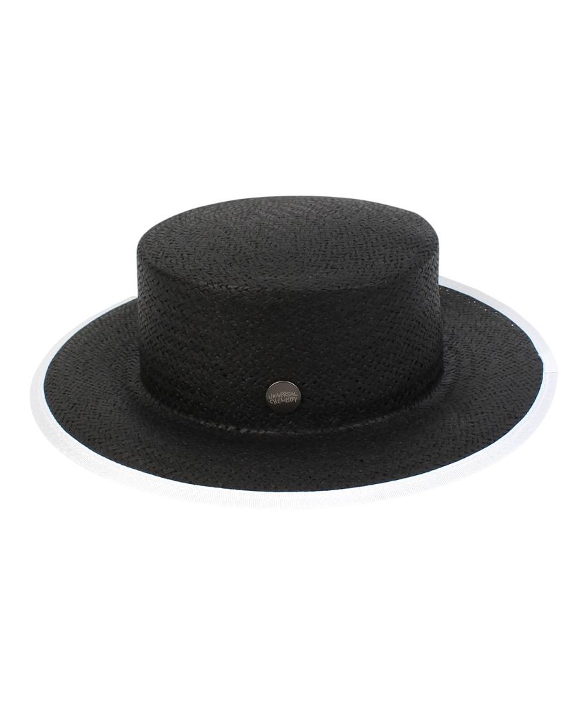 Yunibeosyeolkemiseuteuli Edge Taping Black Simple Panama Hat Panama Hat