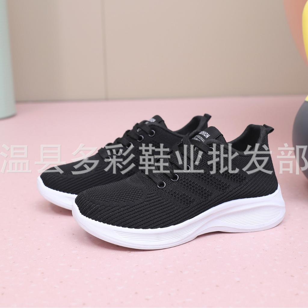 New fly-woven mesh shoes sports comfortable soft-soled shoes TEMU casual lace-up running shoes