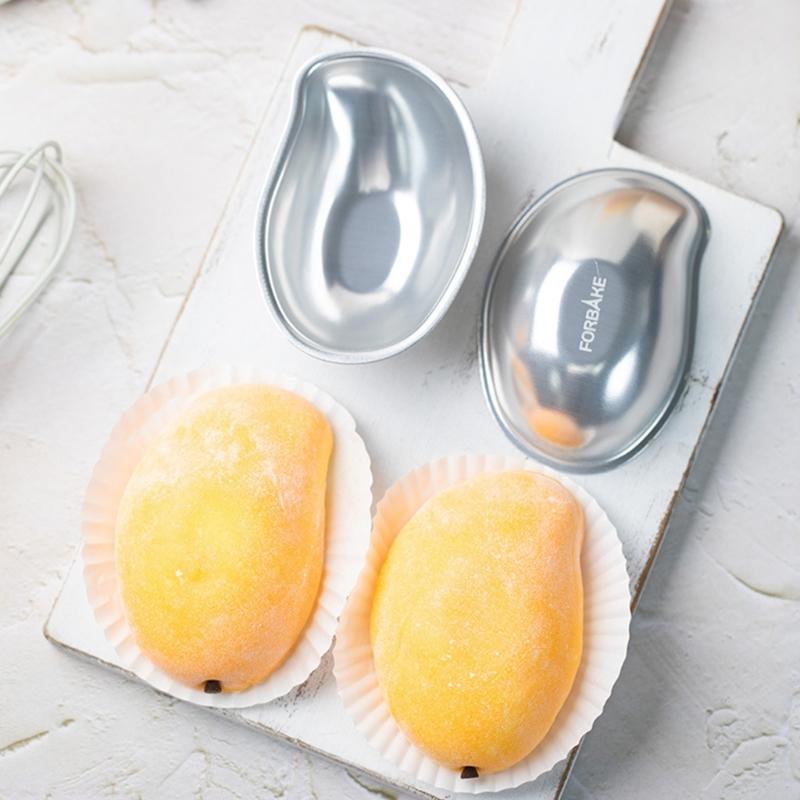 Pack Of 4 Elegant Mochi Molds Peach And Mangos Shape Aluminum Alloy Baking Tool For DIY Dessert Ice Cream Chocolate