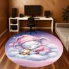 1PC Elephant Cloud Sleep Night Round Chair Mat Area Rug - Non-Slip, Floor Mat for Office, Bedroom, Home Decor Christmas Gift C0528083