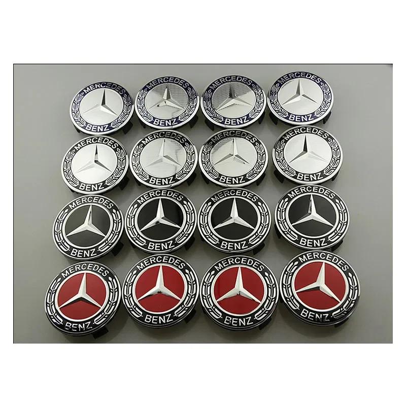 C200 E300 2026 Heiß 75mm 4 Stück Auto Radnaben-Mittelkappe Abzeichen Abdeckung passend für Mercedes benz AMG W204 W203 W212 W211 W124 W210
