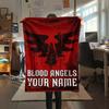 1PC Custom Name Blood Angels Patterned Flannel Blanket Suitable For All Seasons for Home Decor Warmth and Comfort Gifts Holiday Present