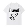 Men's 100% Cotton Crew Neck Short Sleeve T-Shirt, Casual Travel Airplane Graphic Print Comfortable Lightweight Tee For Daily Outdoor Vacation Street W