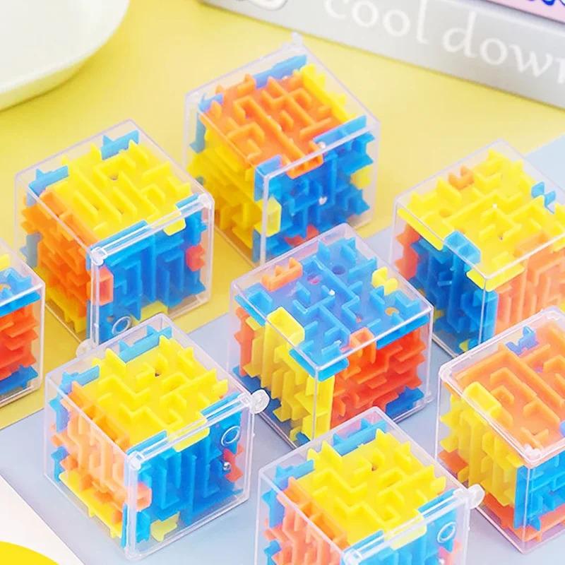 Six-Sided 3D Maze Cube, Transparent Rolling Ball Puzzle For Focus Training, Portable Mini Logic Game & Anti-Anxiety Fidget Toy