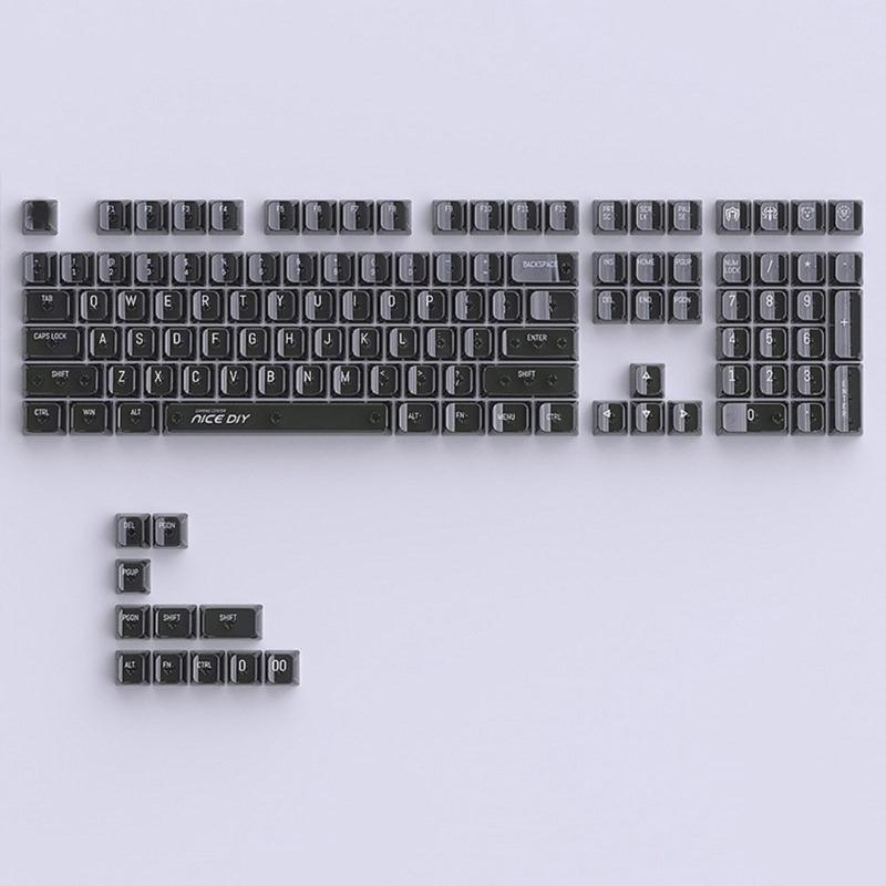 132Key Crystal Backlit Keycaps MDA Profile Translucents Keycap for Mechanical Keyboards