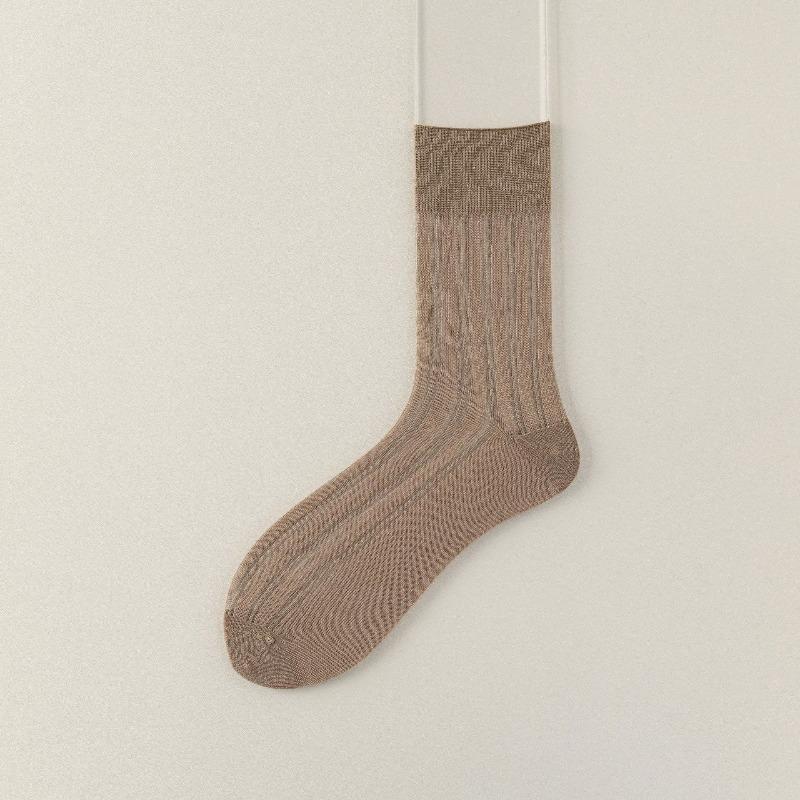 Spring and Summer Men's Socks, Mulberry Silk Men's Socks, Ultra-thin Mesh Breathable Men's Socks, Loose-fitting Elderly Socks