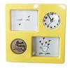 Ikeda Music Square Photo Frame with Music Box and Analog Clock, Approx. 6 X 21.5 X 21.5 Cm, Lemon Yellow, Made In Japan, 23001