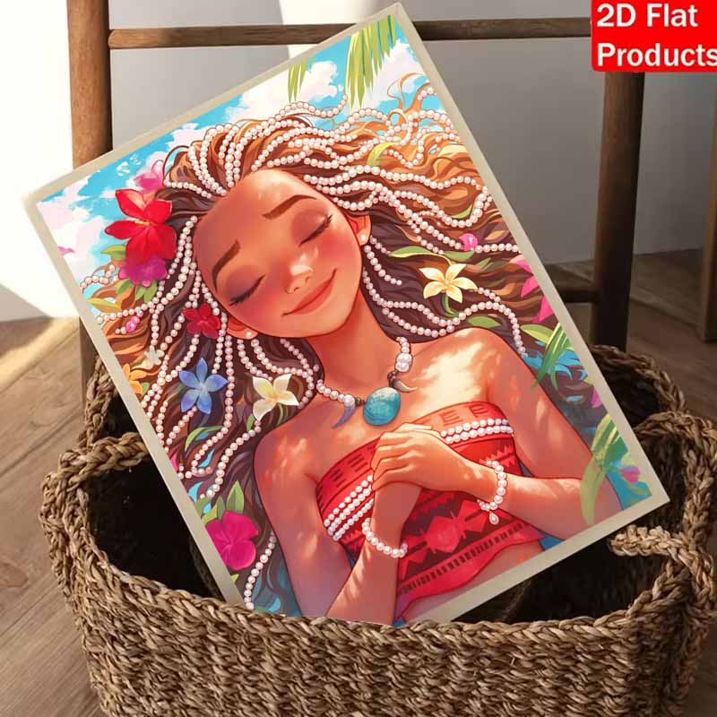 Disney Moana Pearl Art A Soothing Artistic Masterpiece 5D DIY Pearl Embroidery Mosaic Cross Stitch Kit for Home Decor